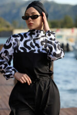 Noir Wave Jumpsuit Burkini