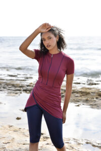 Marina Berry Cropped Burkini